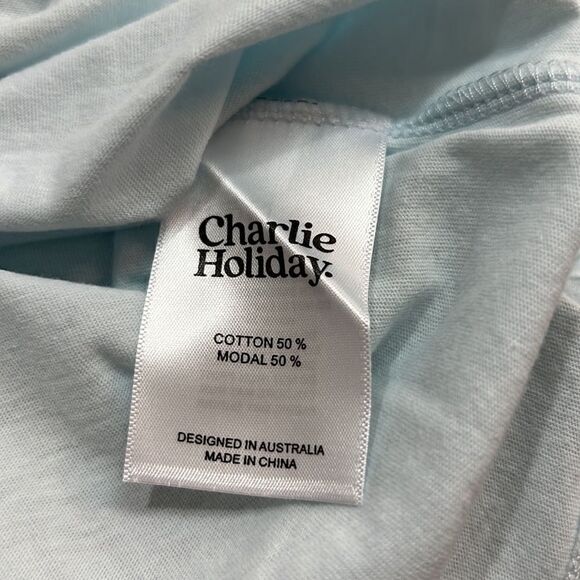 Charlie Holiday Baby Blue Corona Del Mar beach club everyday tee size 4 NWT - Picture 13 of 14